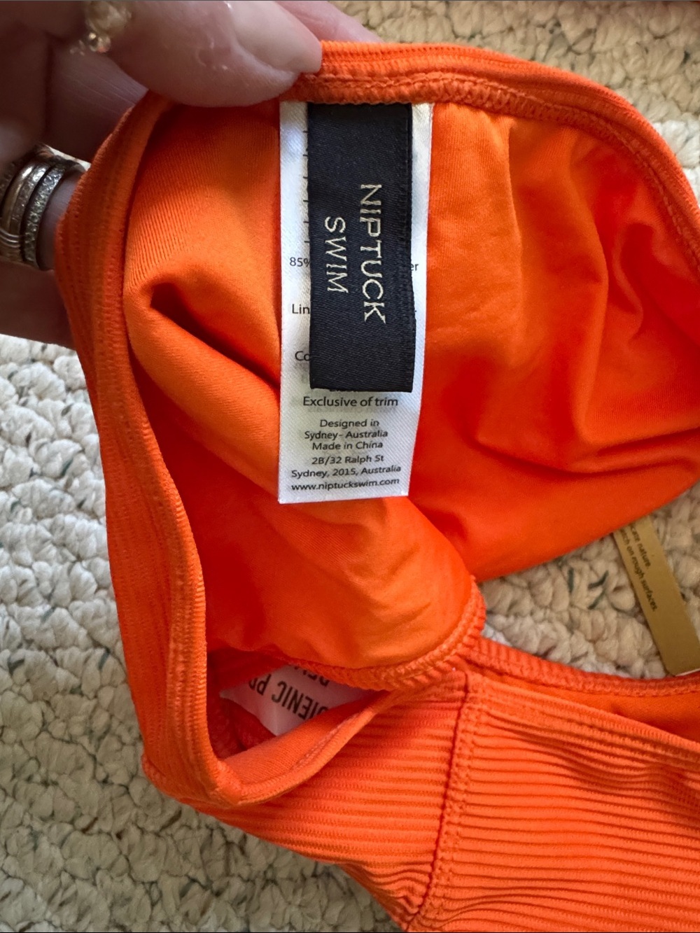 Nip/Tuck Orange Ribbed Bikini Set - Picture 5 of 6